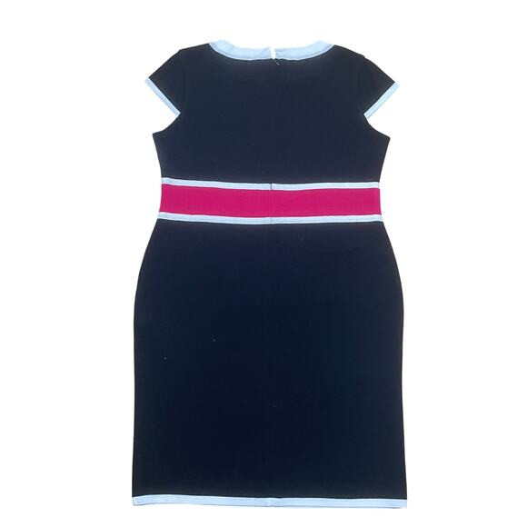 Exclusively Misook Petite Black Pink Sheath Dress Career Work Office L‎ - Picture 5 of 7